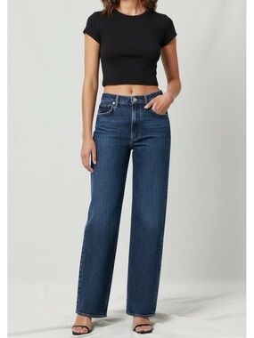 AGOLDE Harper Mid Rise Relaxed Straight Jeans, Echo, 23”